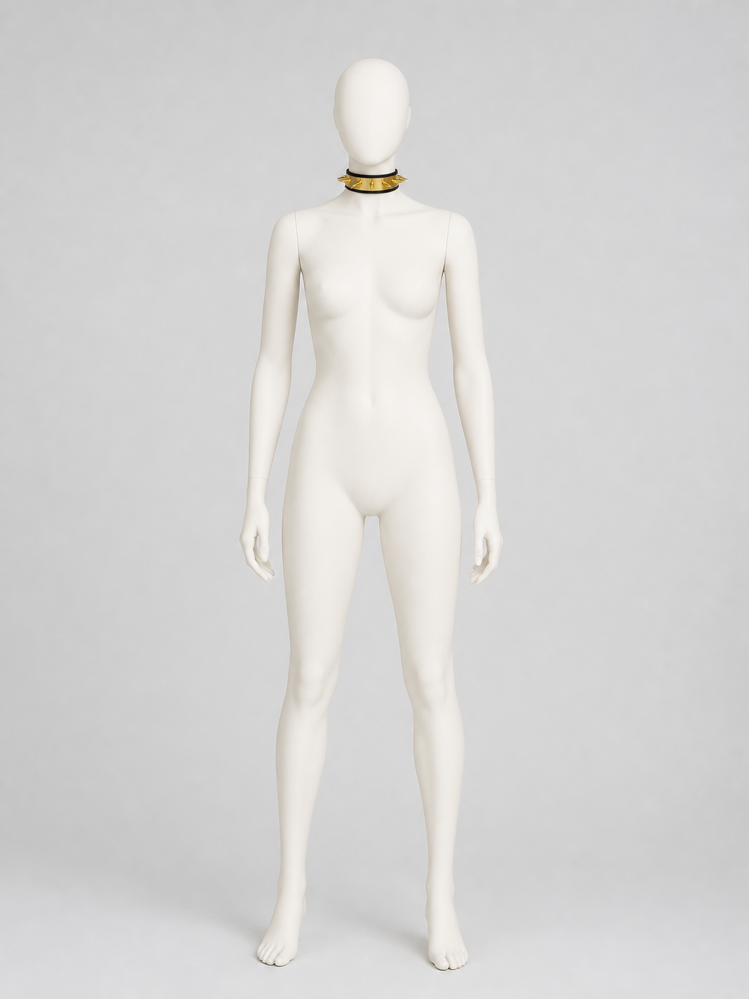 Decorative Black and Gold Spiked Collar back view