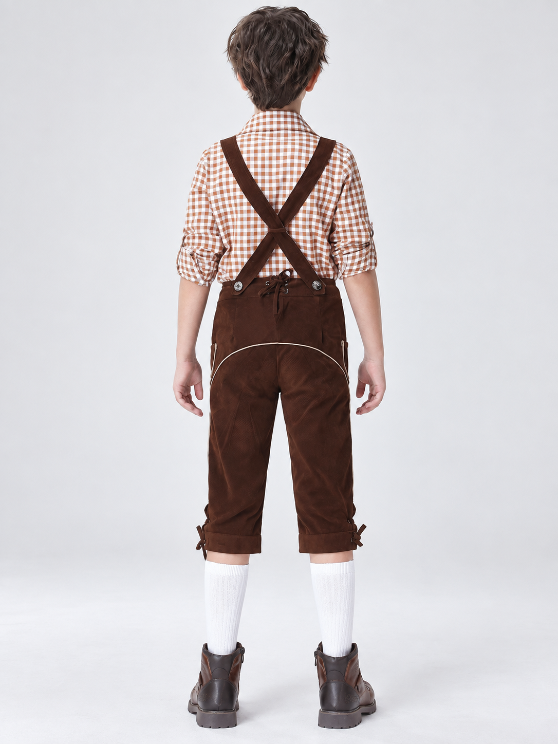 Children's costume in German folk style, trousers with suspenders
