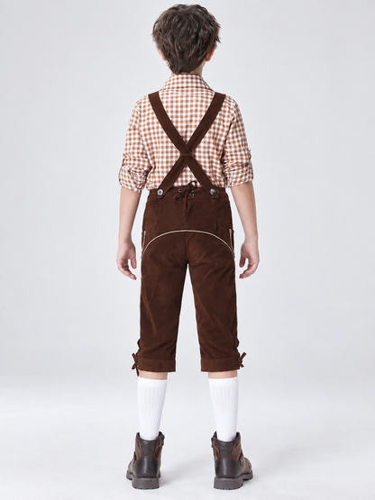 Children's costume in German folk style, trousers with suspenders