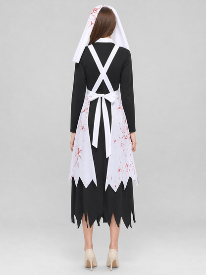 Ritual Robe with Bloody Print for Halloween back view
