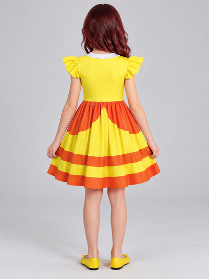 Kids' Costume Dress with White Collar and Emblem