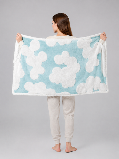 Reversible Pet Blanket with Cloud Pattern back view