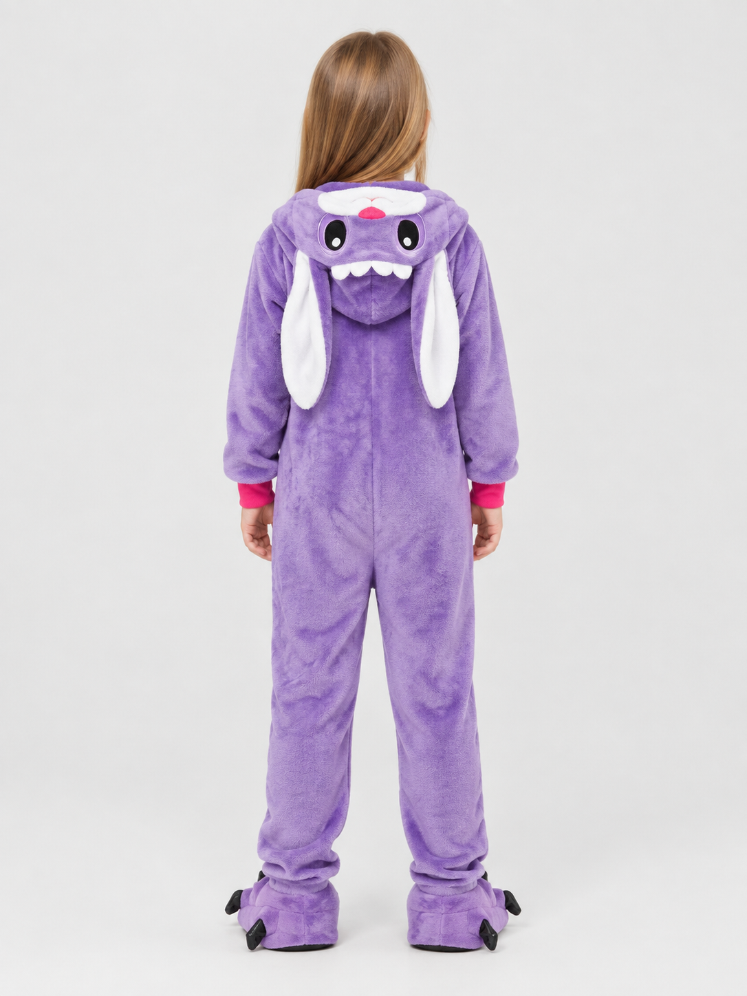 Kids' Purple Hooded One-Piece Pajama