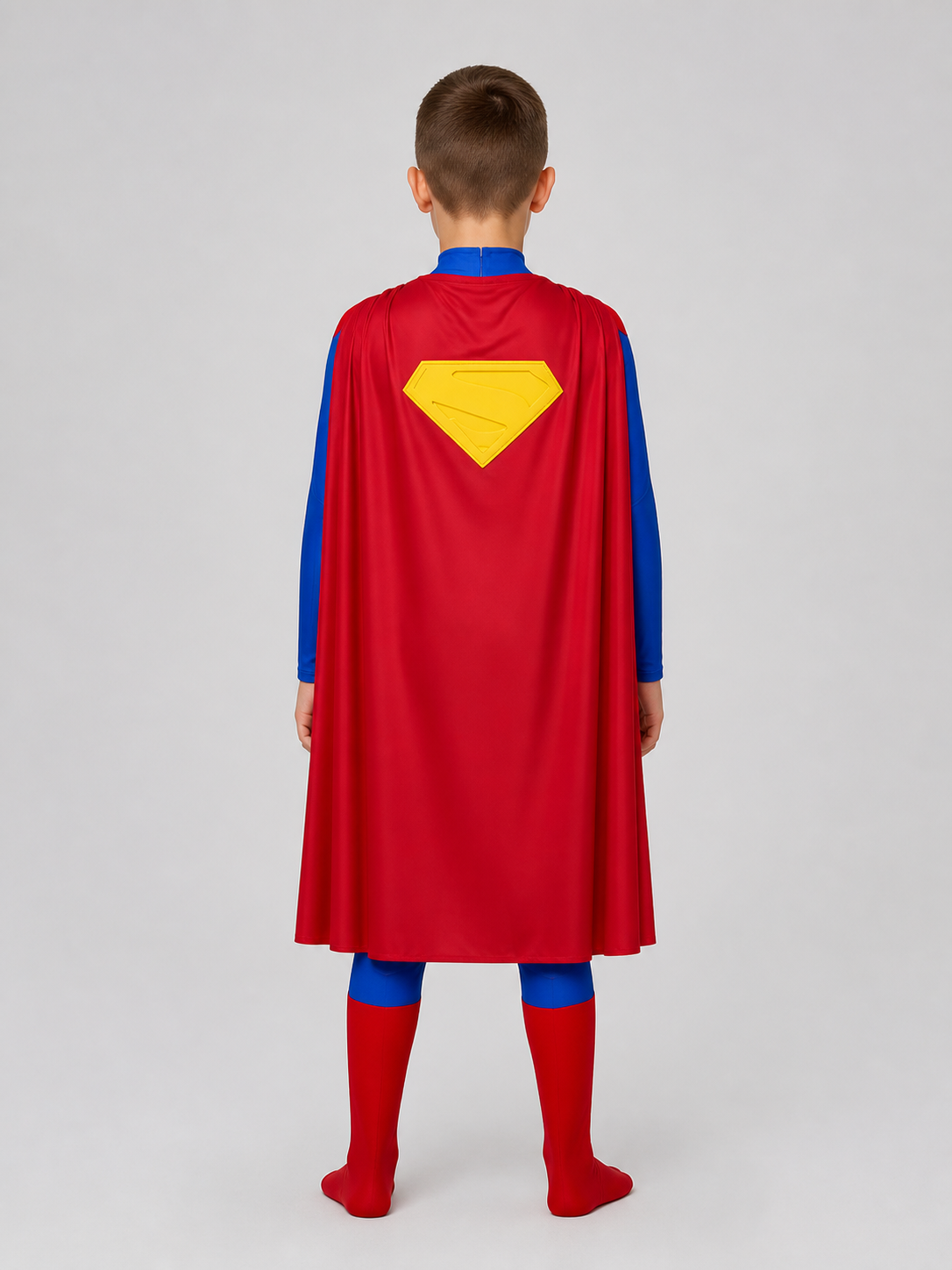 Superman Cosplay Costume, Jumpsuit with Cape back view