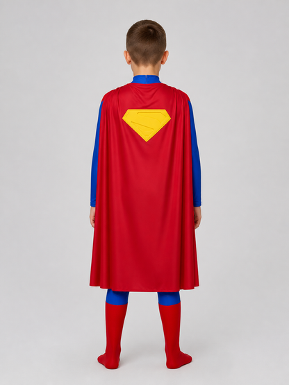 Superman Cosplay Costume, Jumpsuit with Cape back view