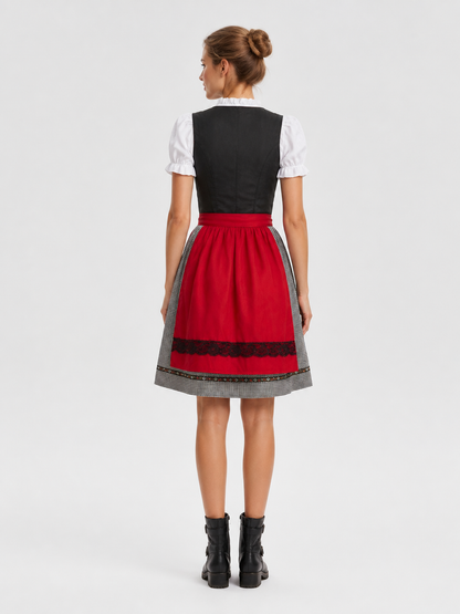 Bavarian Dress with Corset in Oktoberfest Style S-XXXL back view