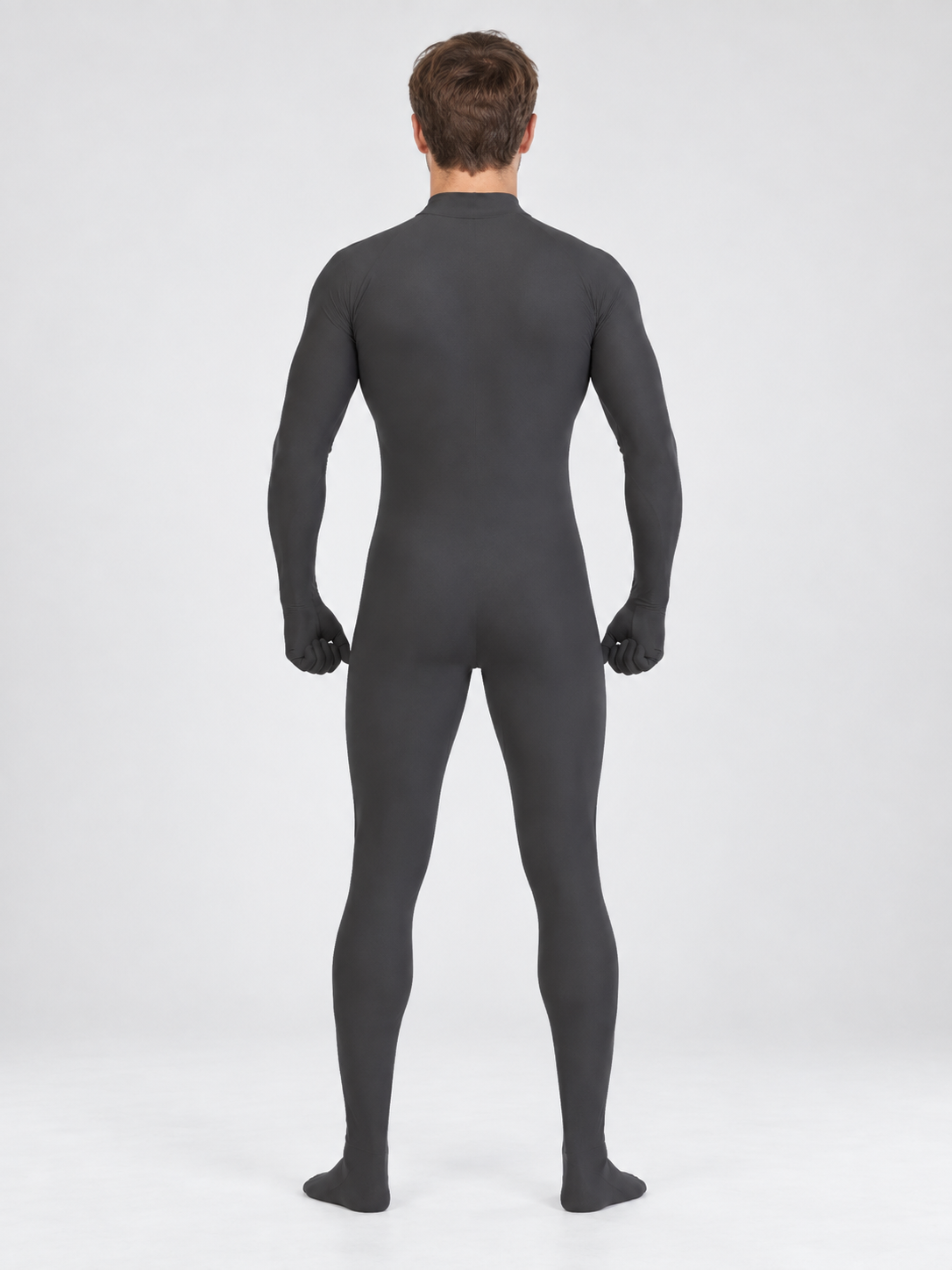 Fitted Black Jumpsuit with High Neck