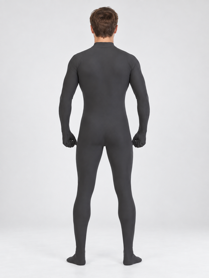 Fitted Black Jumpsuit with High Neck