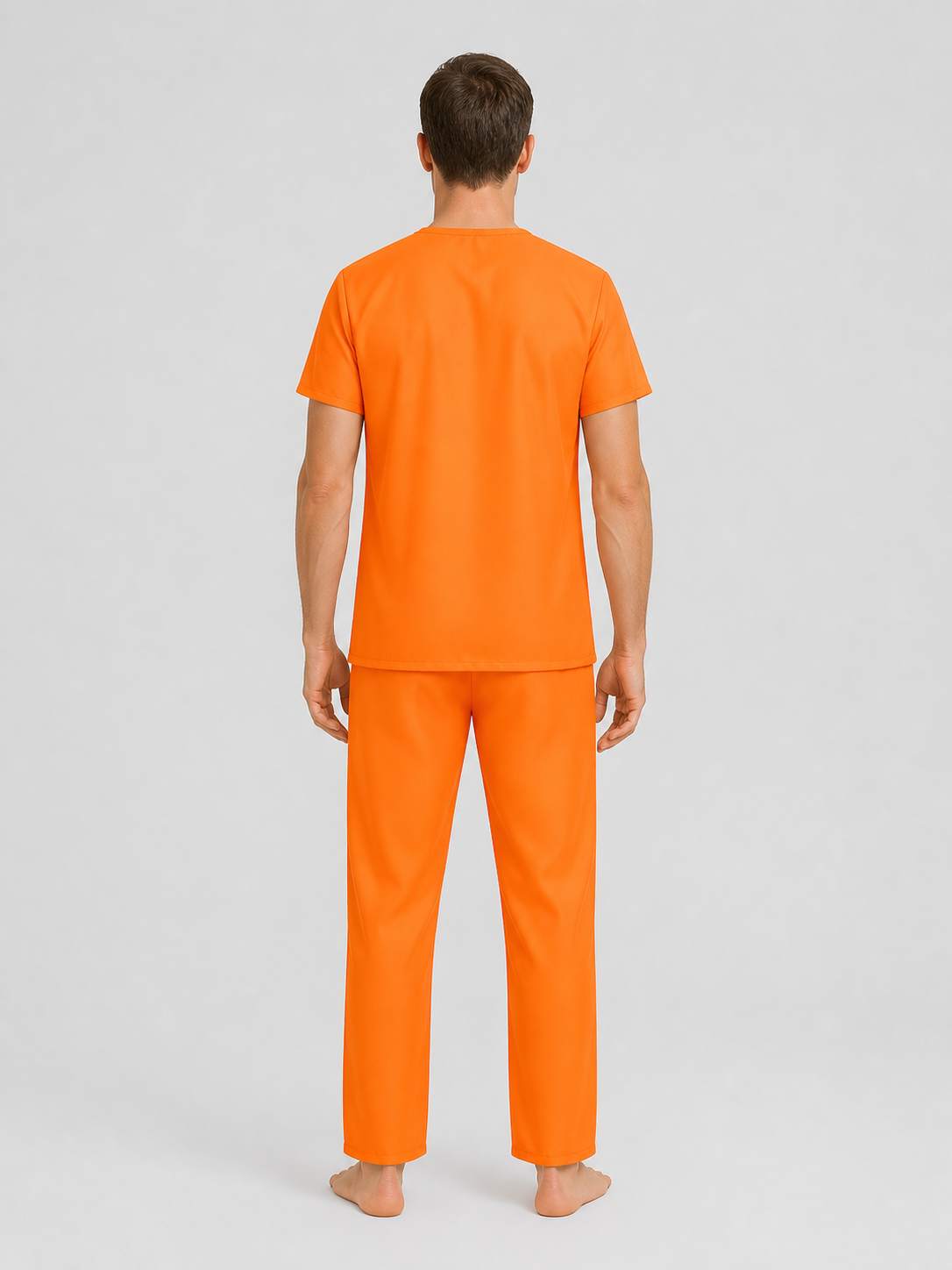 Orange “Prisoner” Cosplay Costume, 2-Piece Set back view