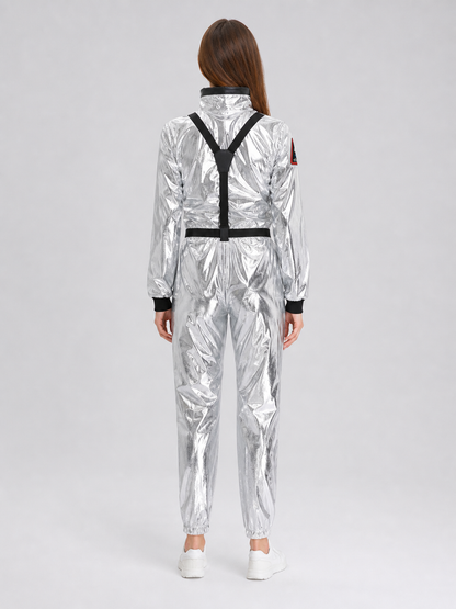 Silver Space Jumpsuit for Cosplay back view