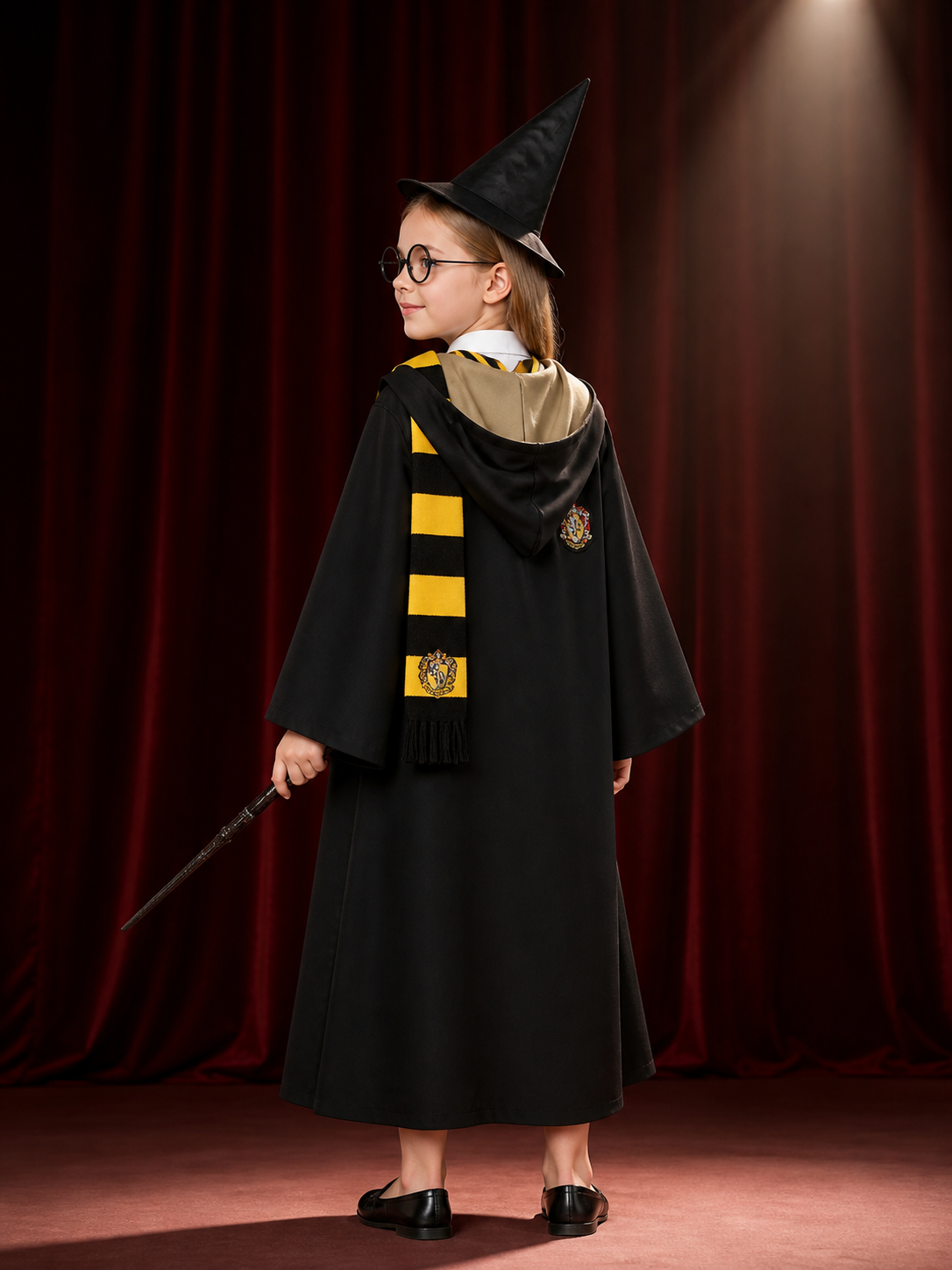 Hufflepuff Robe 7-Piece Cosplay Set for Halloween