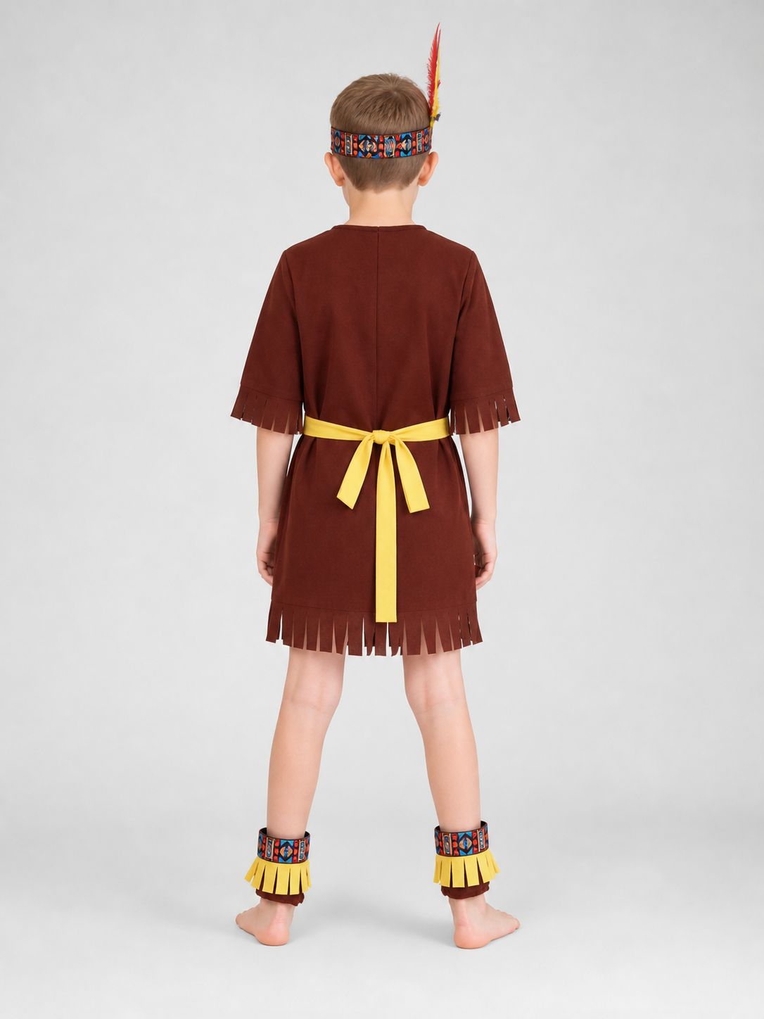 Carnival costume with fringe and feathers