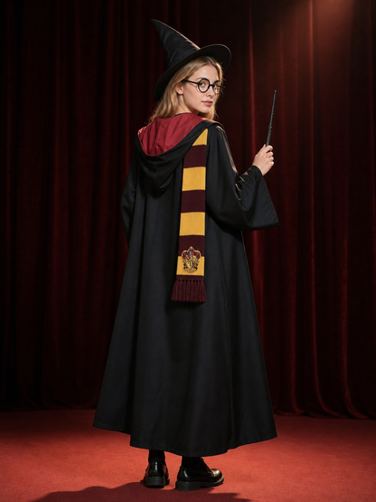 Gryffindor Wizard Robe for Cosplay and Performances back view
