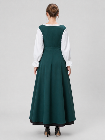 Medieval Halloween Costume with Ethnic Pattern back view