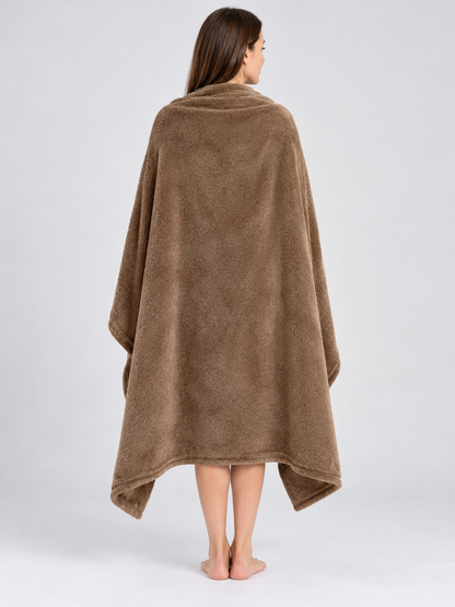 Brown polyester blanket soft fluffy double-sided