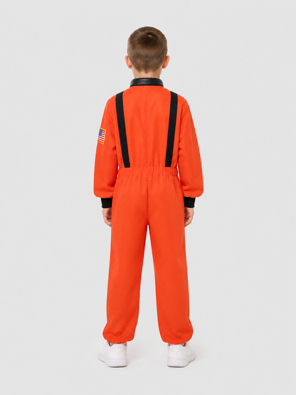 Astronaut Costume, Orange Jumpsuit back view
