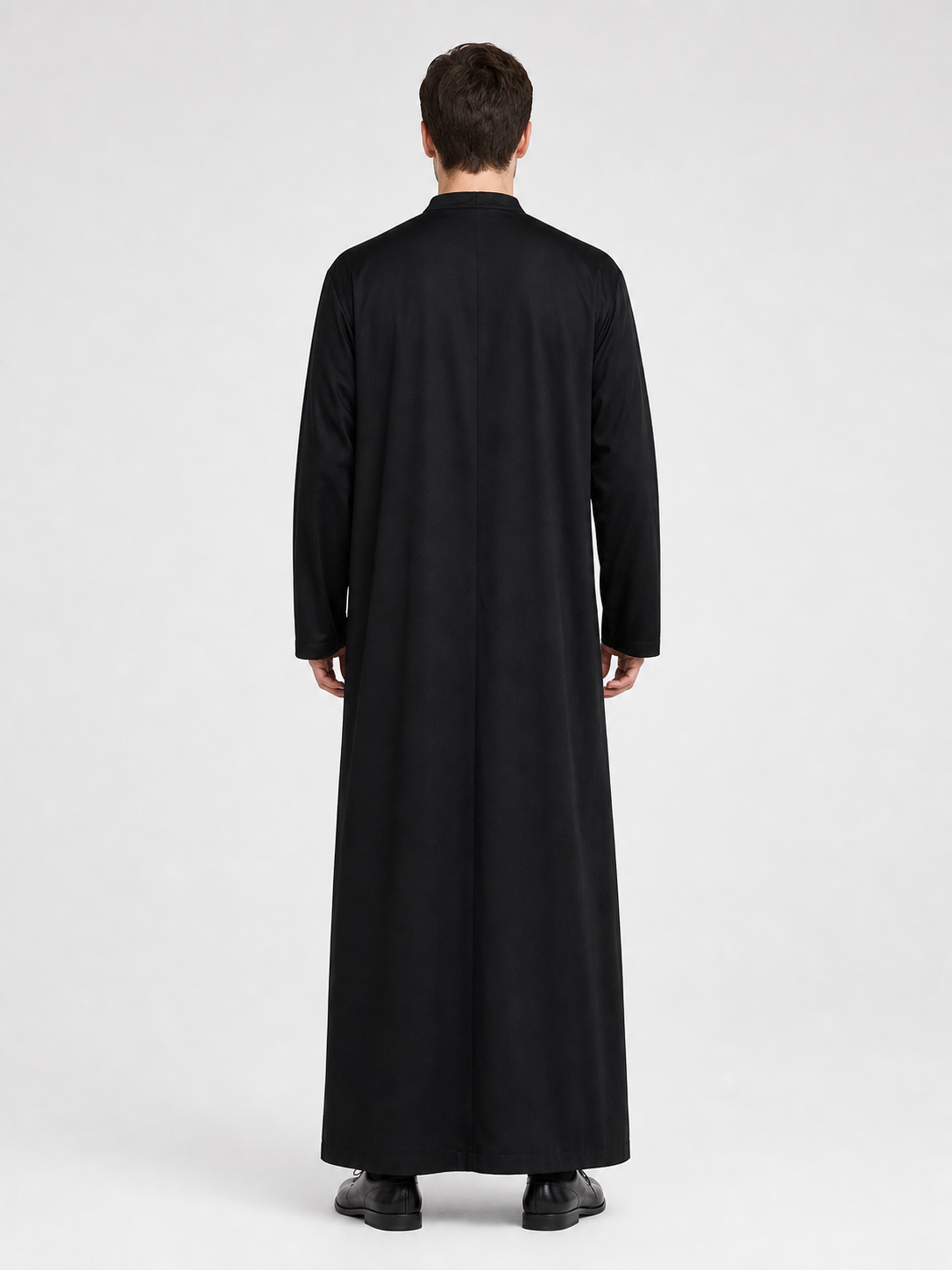 Halloween Priest Costume, Black Robe with Collar
