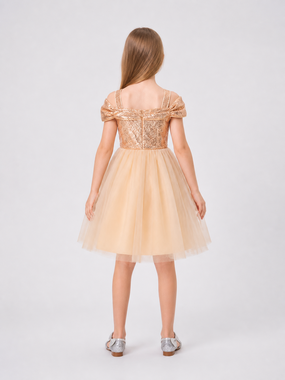 Princess Dress with Sequins, Full Skirt, and Tulle