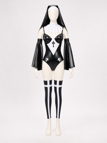 Religious-Style Cosplay Costume with Veil back view