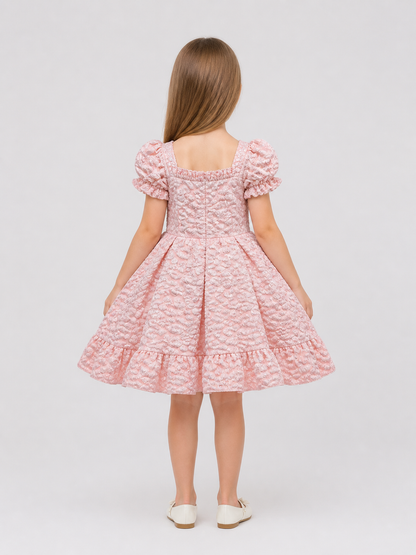 Princess Dress with Bow and Puff Sleeves