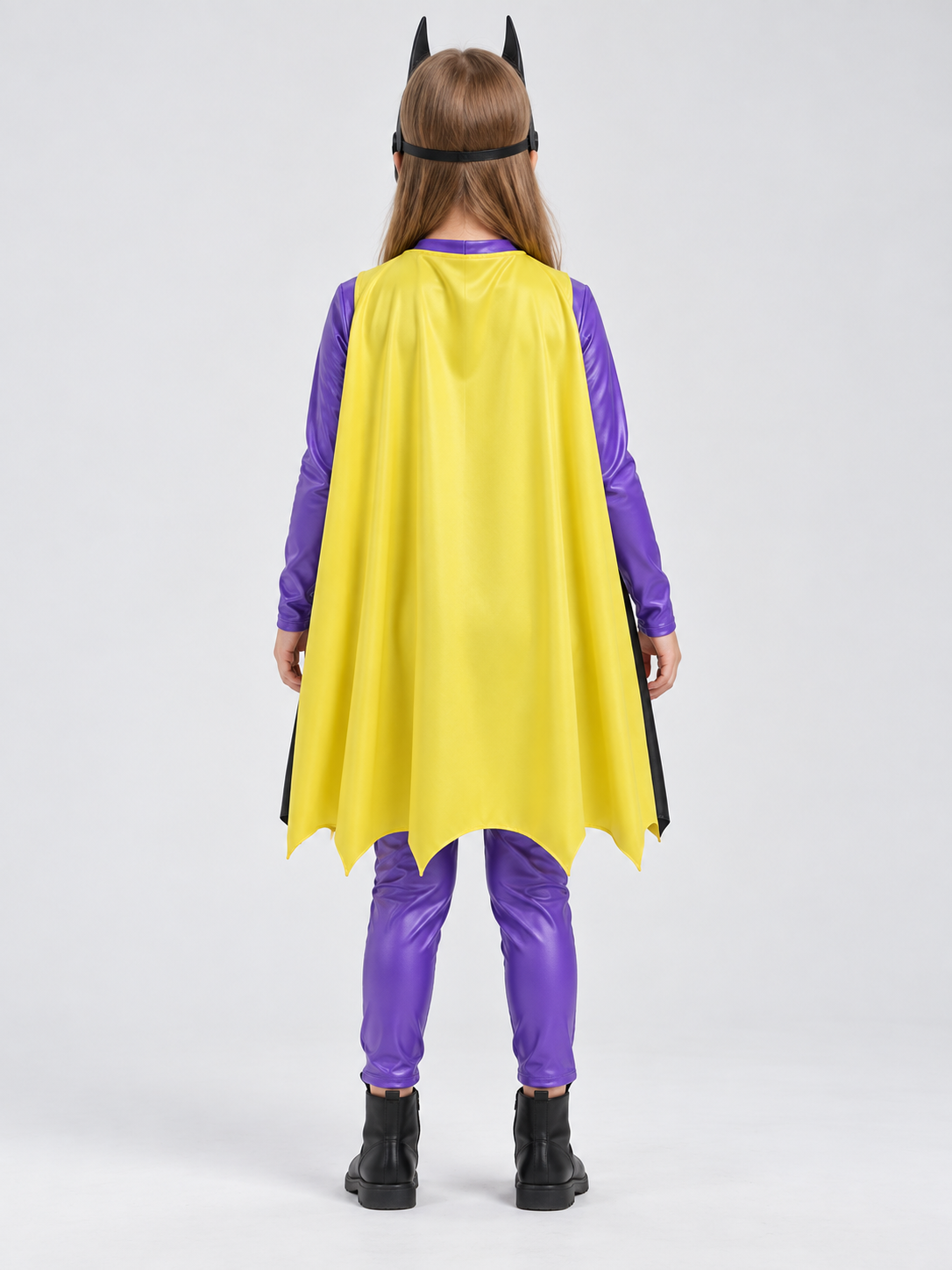 Kids' superhero costume with yellow cape