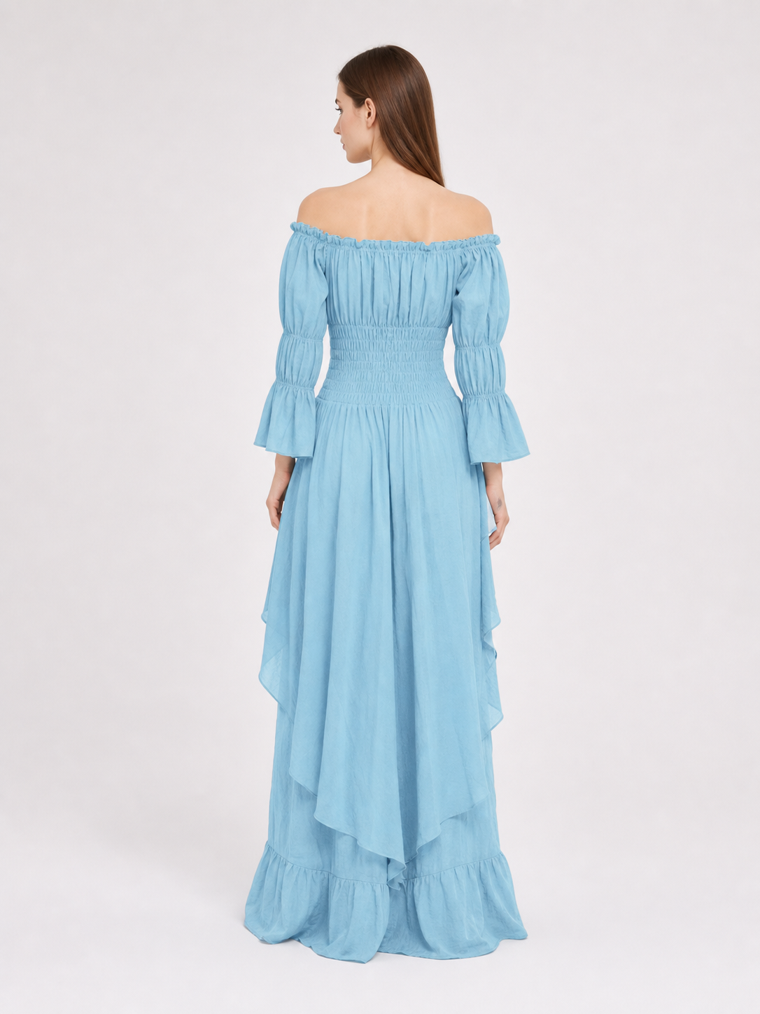 Off-the-Shoulder Dress with Long Sleeves