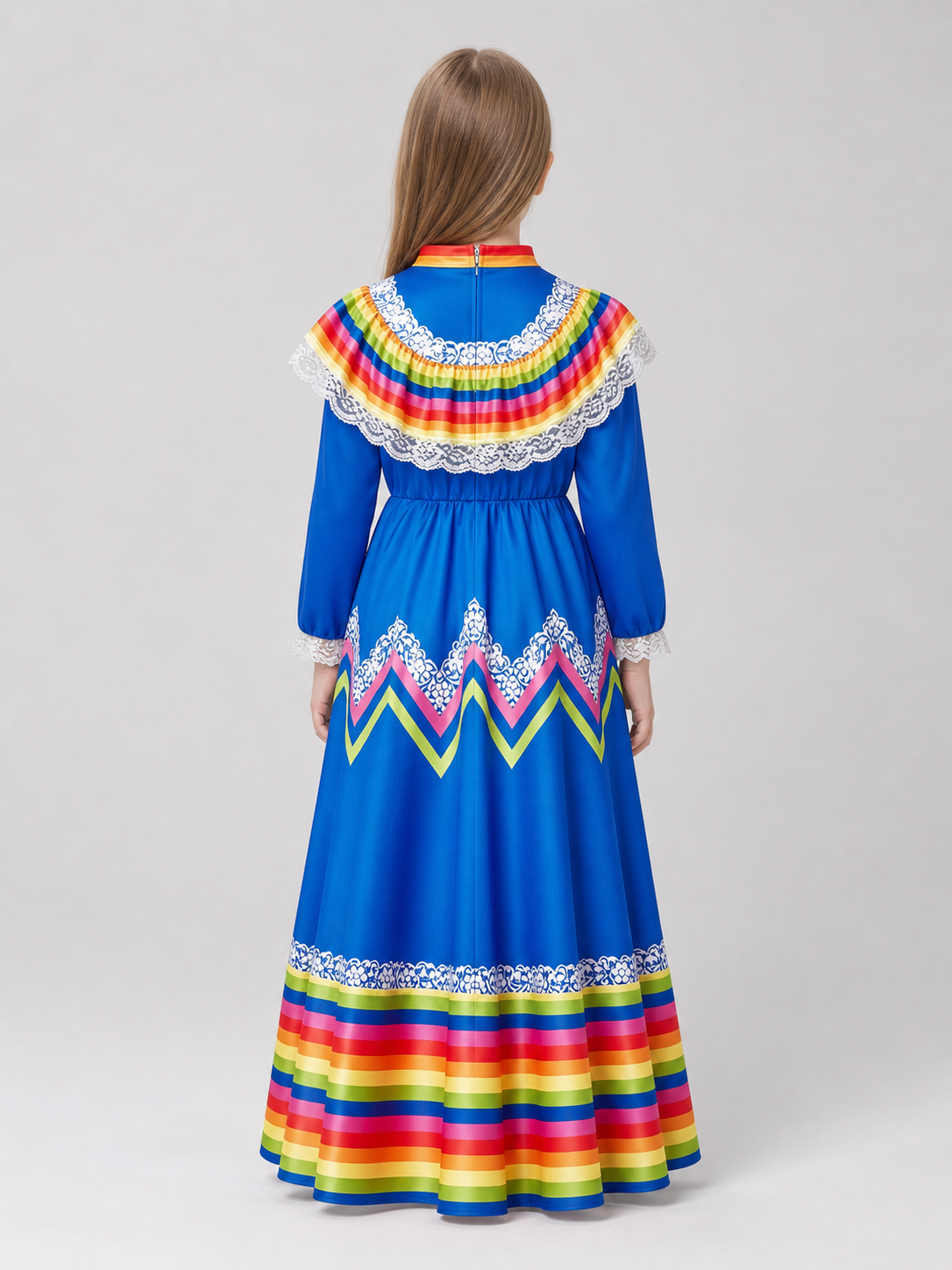 Costume dress with long sleeves, folk style