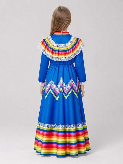 Costume dress with long sleeves, folk style