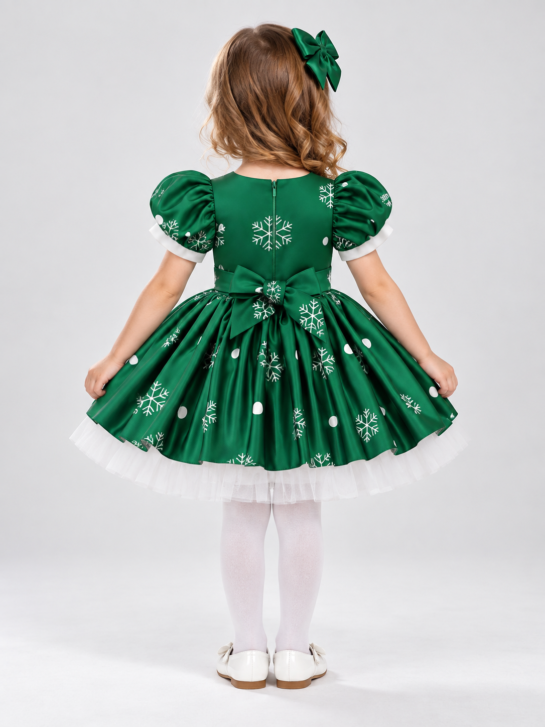 Kids' New Year Dress with Applique and Belt