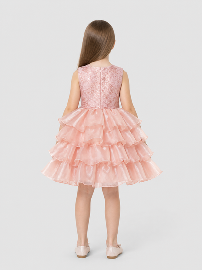 Children's Tutu Skirt with Lace and Layered Ruffles back view