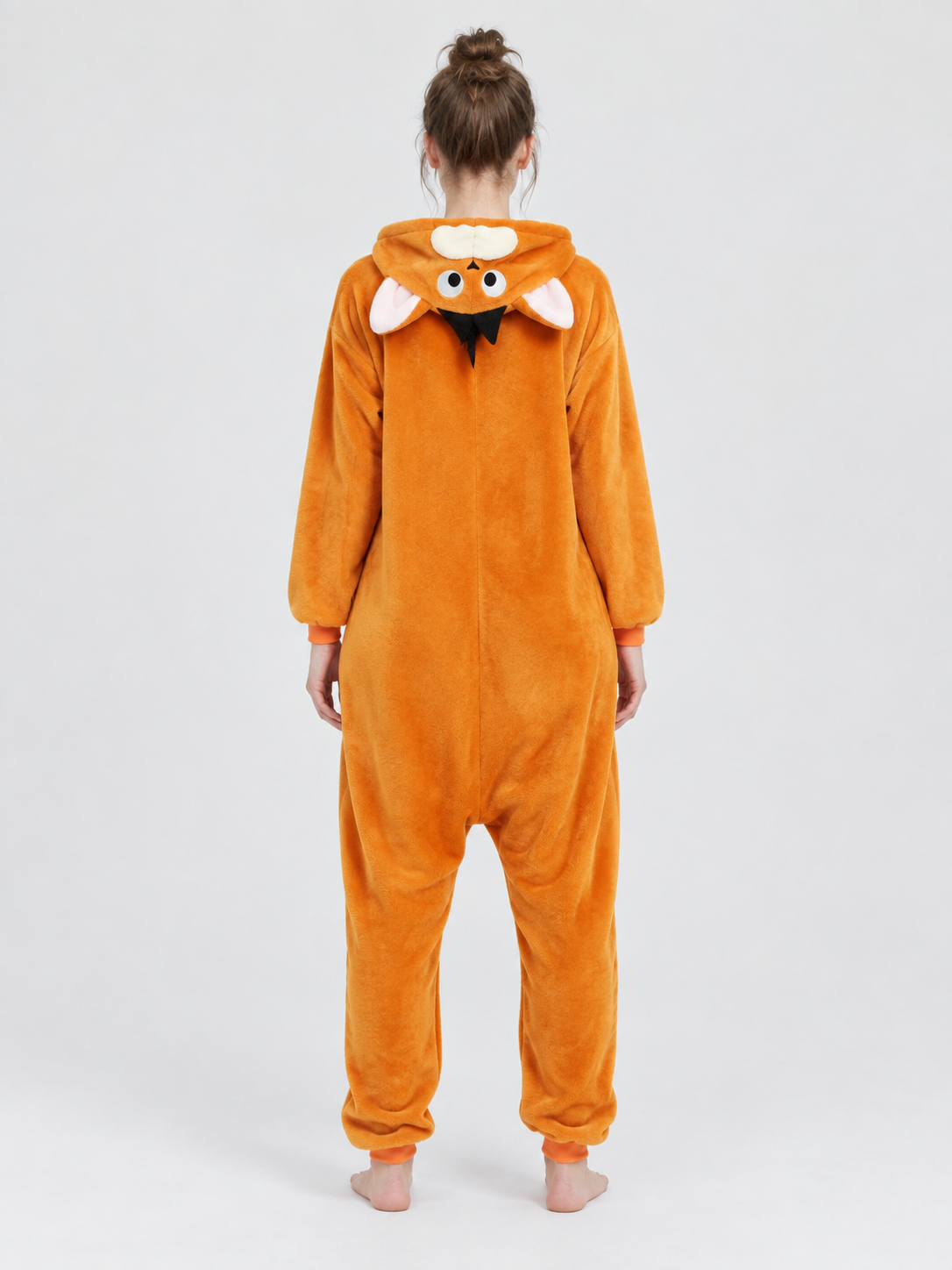 Orange Hooded Jumpsuit Pajama with Appliqué