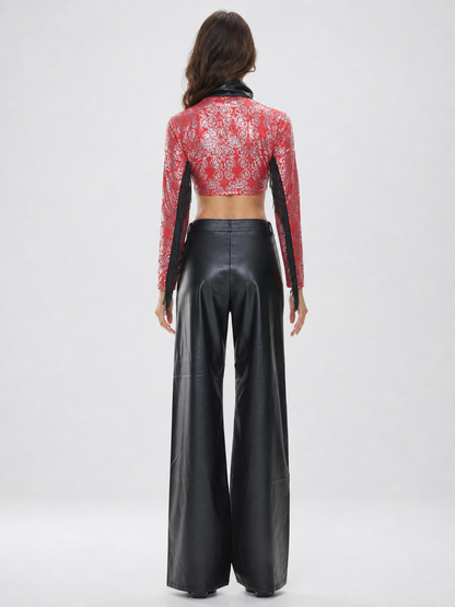 Pirate Costume with Short Sleeves and Wide-Leg Pants