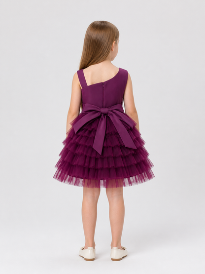 Full Tulle Skirt Christening Dress back view