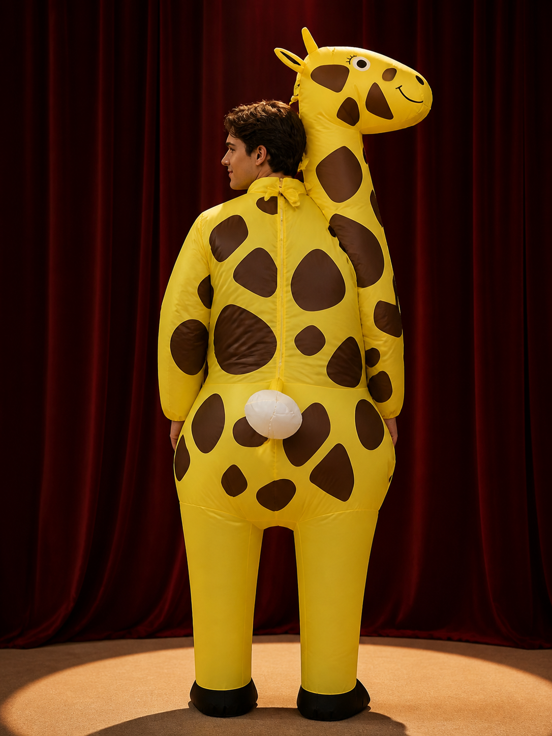 Inflatable Giraffe Costume, Funny Halloween Christmas Stage Performance Outfit back view