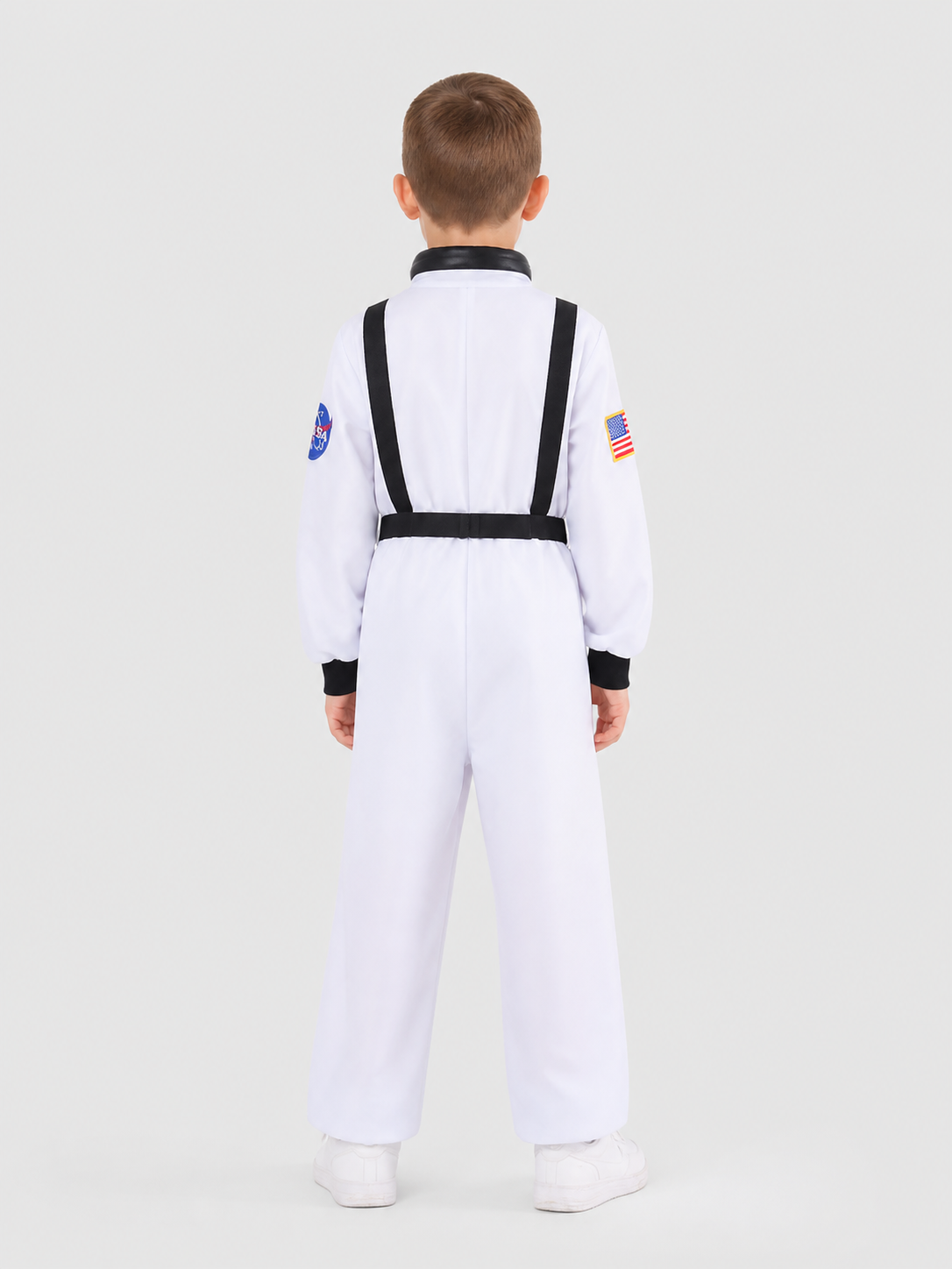 White Children's Astronaut Jumpsuit for Cosplay back view