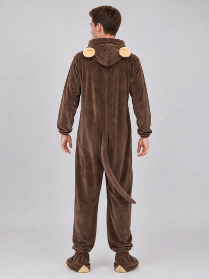 Adult Monkey Kigurumi Costume with Hood
