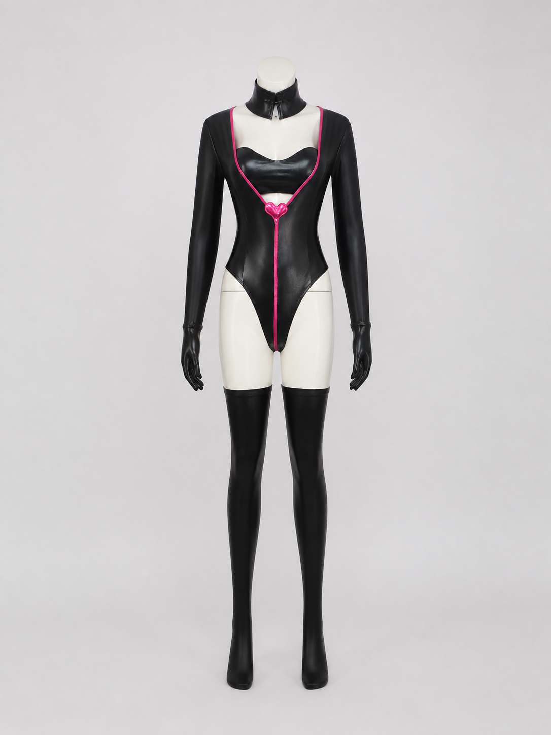 Angel Dust Cosplay Costume Jumpsuit with Gloves and Stockings back view