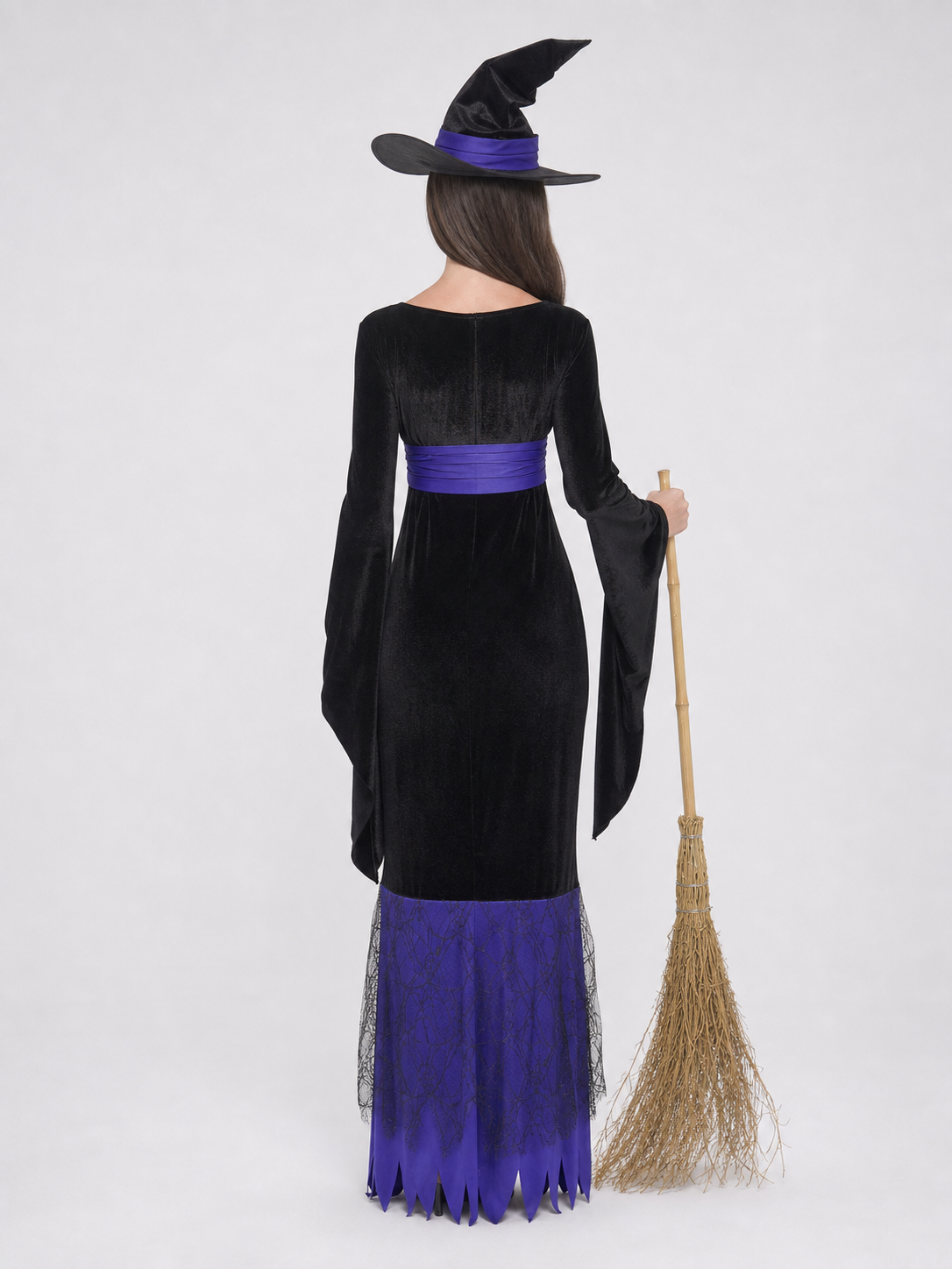Witch Costume: Dress and Purple Details back view