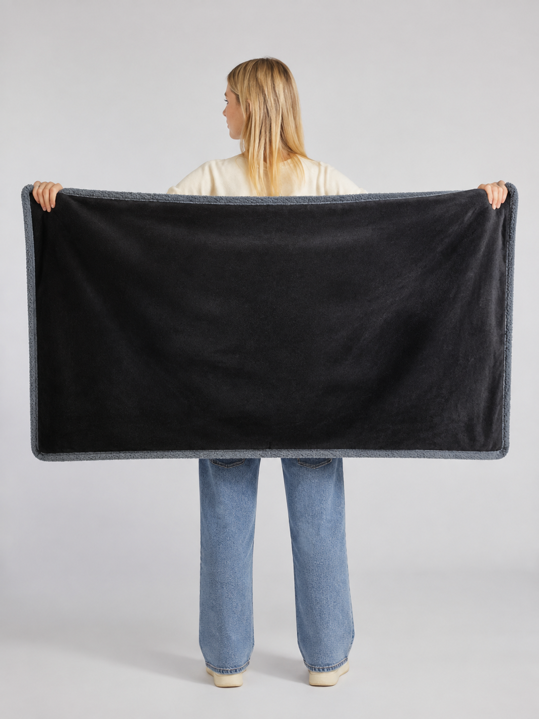Reversible Pet Blanket, Black back view