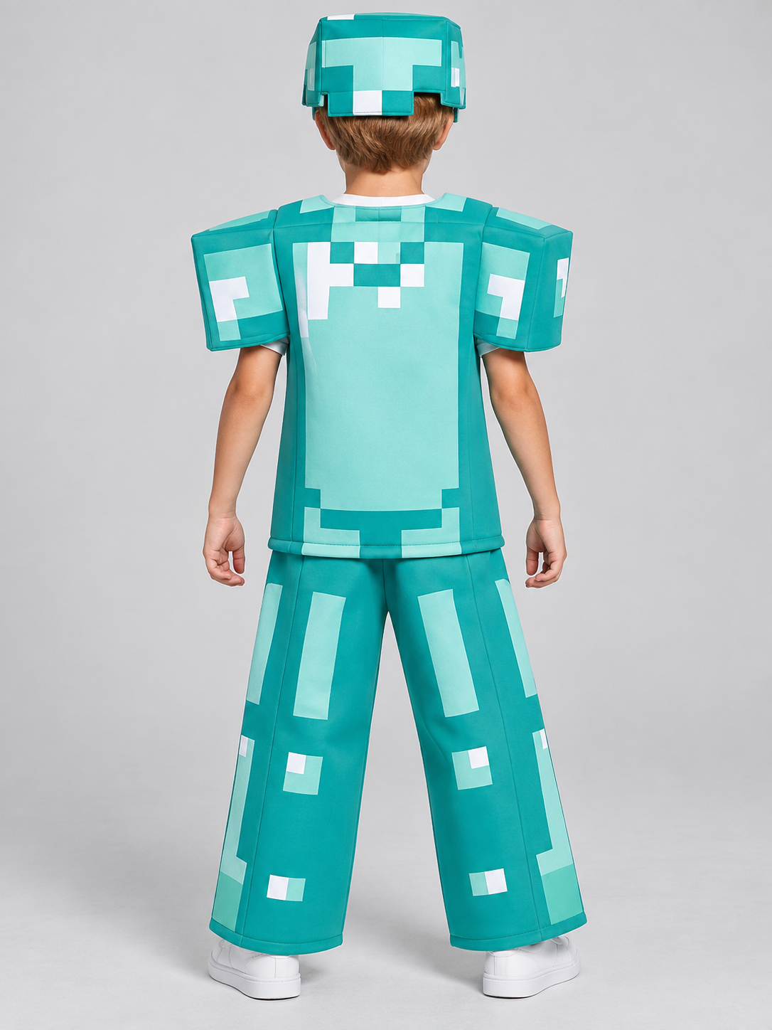 Kids' Pixel-Style Carnival Costume with Helmet