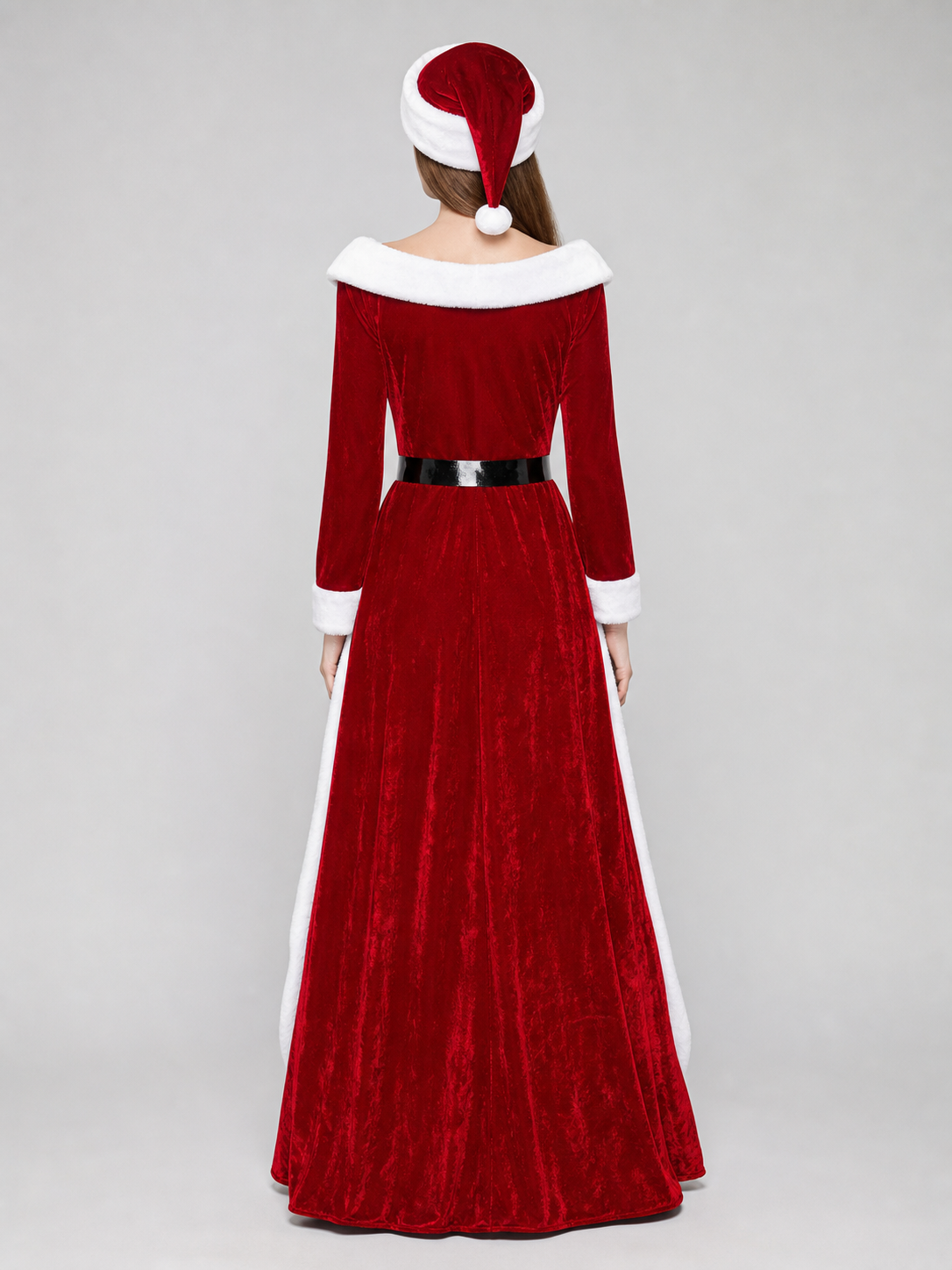 Red and White Christmas Character Costume with Hat