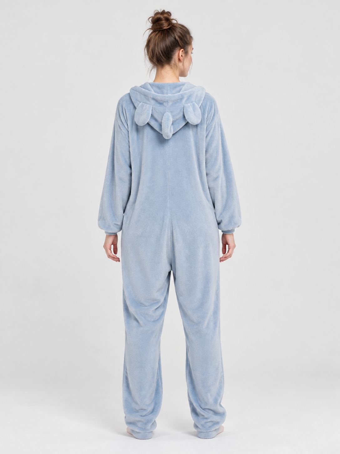 Hooded Pajama Jumpsuit with White Panel