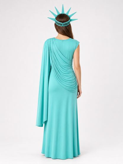 Statue of Liberty Costume Dress with Crown