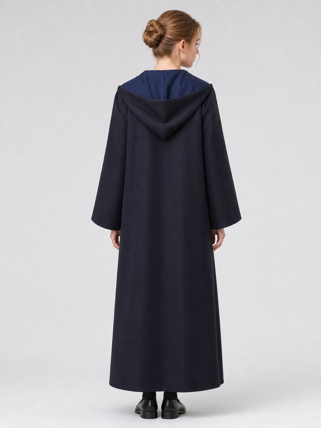 Long Hooded Wizard Robe with Emblem Patch