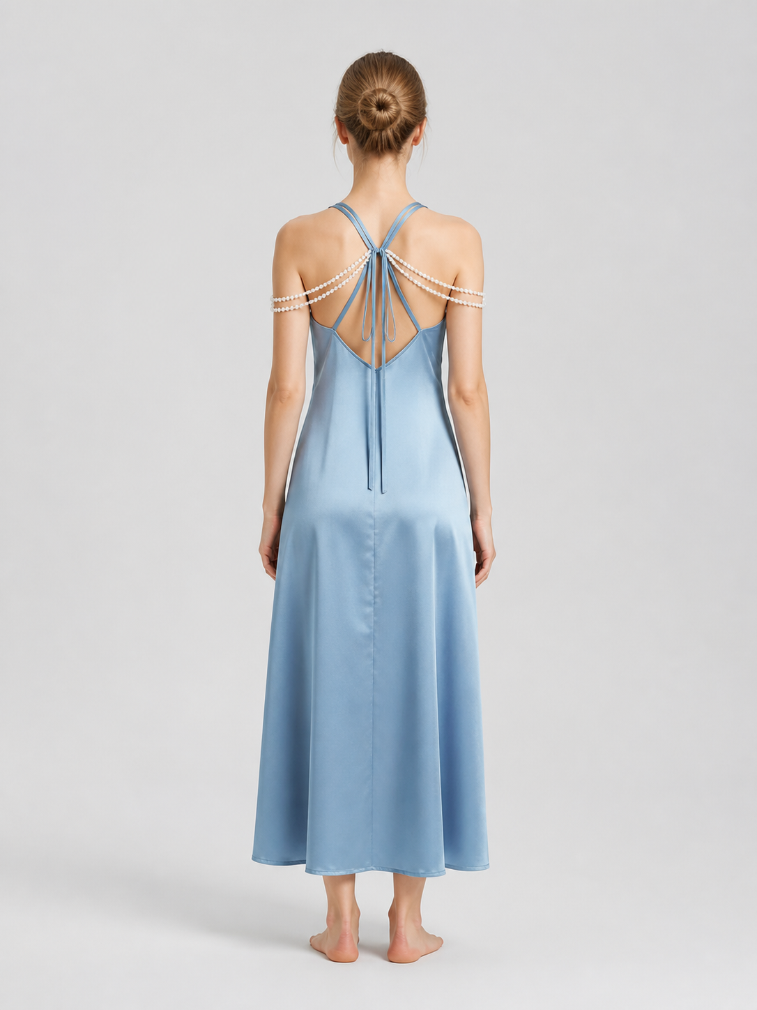Star Wars Amidala Long Lace Cosplay Dress back view