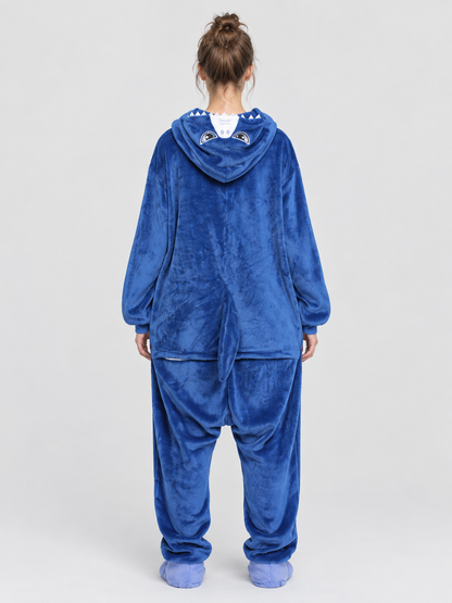 Shark Hooded Kigurumi Pajama, Blue