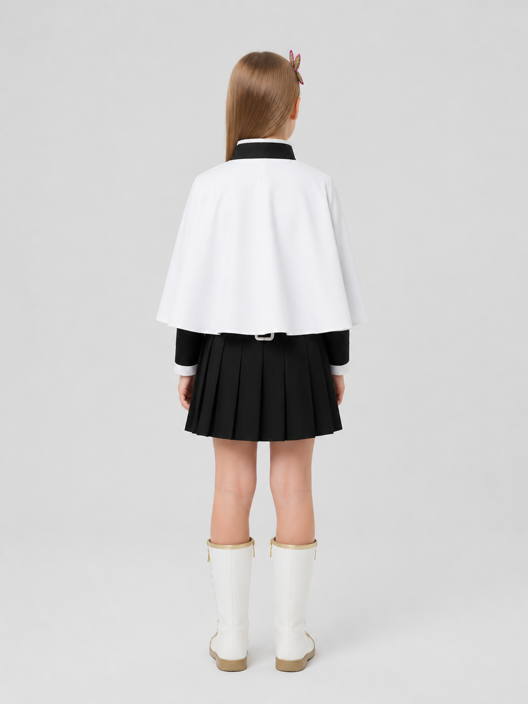 Shinobu Cosplay Costume with Cape and Accessories back view