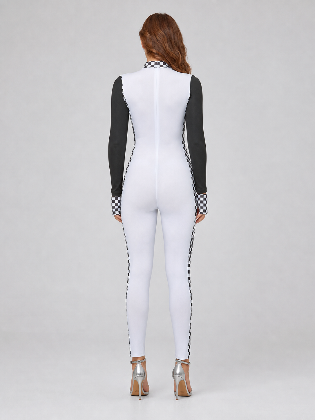Racing Jumpsuit with Checkered Collar