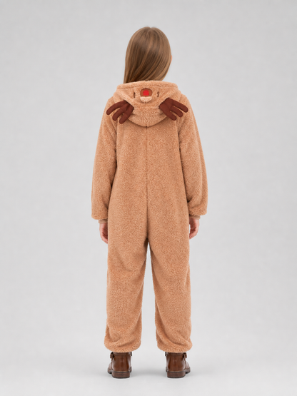 Reindeer costume with hood and zipper