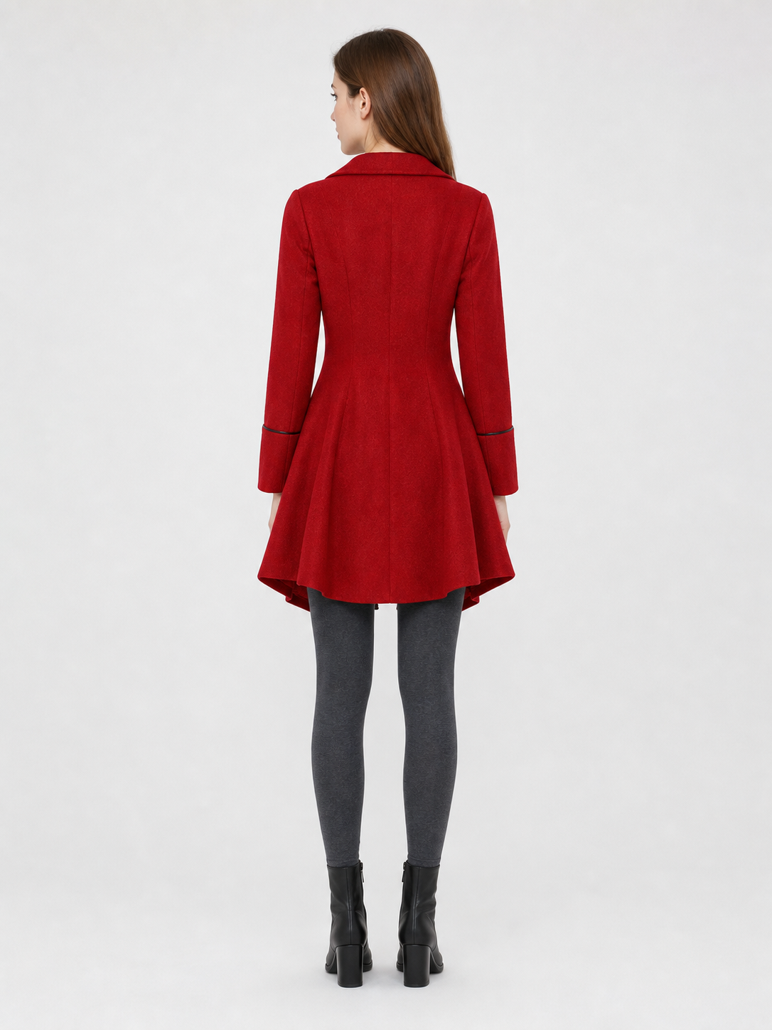 Red decorative tailcoat with long sleeves